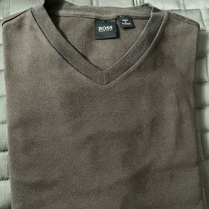 BOSS HUGO BOSS Long Sleeved V-Neck T-Shirt
